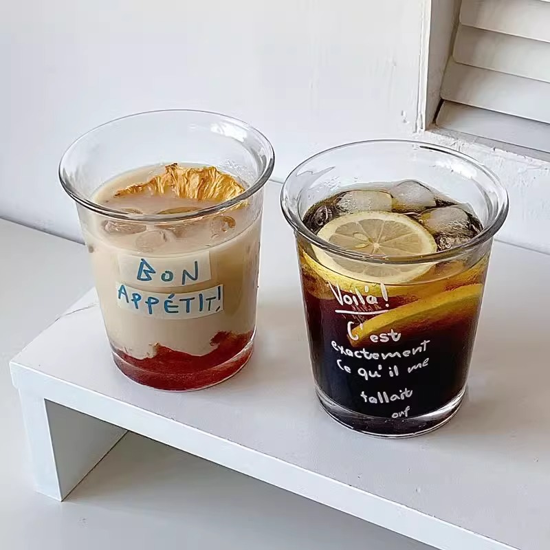 玻璃杯家用喝水杯子ins风牛奶杯网红办公室咖啡杯